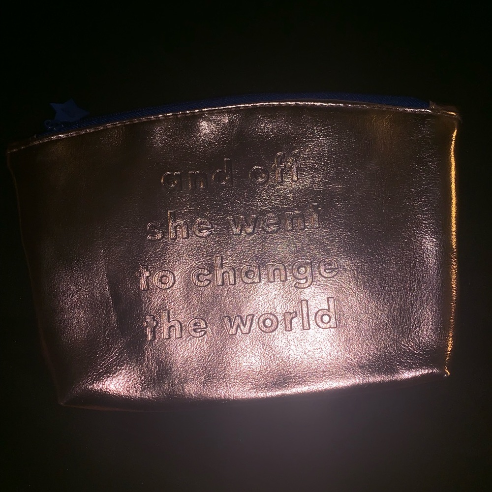 Ipsy Rose gold make up bag